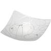 Trio Reality Lighting Plafoniera d.30x30 a 1 luce moderna bianca in vetro con disegni a cerchio 604400101/15