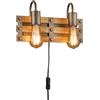 Trio Reality Lighting Applique Khan a 2 luci stile industrial con cavo alimentazione e interruttore 205570267/15