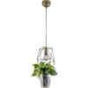 Trio Reality Lighting Sospensione vintage con piantina finta e vaso di vetro 301000167/15
