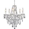Trio Reality Lighting Sospensione classica Luster a 5 luci con gocce in resina trasparenti/cromo R1107-00/20
