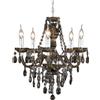 Trio Reality Lighting Sospensione classica Luster a 5 luci con gocce in resina fume' R1107-02/20