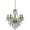 Trio Reality Lighting Sospensione classica Luster a 5 luci con gocce in resina trasparenti/oro R1107-03/20
