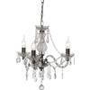 Trio Reality Lighting Sospensione classica Luster a 3 luci con le gocce in resina trasparenti/cromo R11073000/15