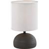Trio Reality Lighting Lumetto Luci moderno in tessuto begie e ceramica marrone da comodino 1XE14 R50351026/15