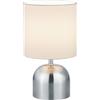 Trio Reality Lighting Lumetto TOUCH in tessuto con base in metallo acciaio satinato 1XE14 R59071007/15