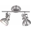 Trio Reality Lighting Spot 2 luci orientabile acciaio satinato industiral R80152007/15