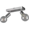 Trio Reality Lighting Spot minimal moderno E27 orientabile 2 luci acciaio satinato R80182007/15