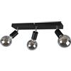 Trio Reality Lighting Spot minimal moderno E27 orientabile 3 luci nero opaco R80183032/15