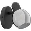 Eglo Leuchten my light Spot moderno a 1 luce Pollica nero opaco con vetro fume' 1XE14 98624/20