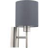 Eglo Leuchten my light Applique Pasteri in tessuto grigio 94926/20