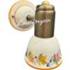 Petra Lux Faretto rustico orientabile in ceramica ottone satin con decoro AUTUNNO filo COTTO