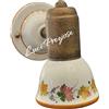 Petra Lux Faretto rustico orientabile in ceramica nero-oro con decoro AUTUNNO filo COTTO
