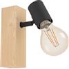 Eglo Leuchten my light Spot a 1 luce Townshend3 nero e legno naturale 1XE27 99477/20