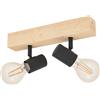 Eglo Leuchten my light Spot a 2 luci Townshend3 nero e legno naturale 2XE27 99478/20