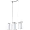 Eglo Leuchten my light Sospensione Loncino 1 moderna in vetro trasparente e vetro bianco satin 3XE27 94378/20