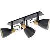 Eglo Leuchten my light Spot a 3 luci Coswarth orientabile antracite e legno natural 3XE27 901176/20