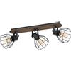Eglo Leuchten my light Spot a 3 luci Sambatello orientabile grigio industial e legno 3XE27 98136/20