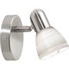 Eglo Leuchten my light Spot 1 luce Dakar 1 moderno in acciaio satinato e vetro bianco 1XE14 88472/20