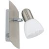 Eglo Leuchten my light Spot 1 luce Enea moderno in acciaio satinato e vetro bianco 1XE14 90982/20