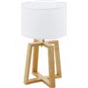 Eglo Leuchten my light Lampada da tavolo Chietino 1 in legno naturale e tessuto bianco 1XE27 901293/20