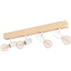 Eglo Leuchten my light Spot a 4 luci Townshend3 bianco e legno naturale 4XE27 99485/20
