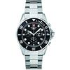 swiss alpine military Orologio da uomo cronografo analogico al quarzo 7053.9 in acciaio inox, Acciaio/Nero/Nero - 9137sam, Bracciale