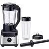 Braun PowerBlend 7 JB7551BK, brocca in vetro da 1,7 l, 9 programmi di miscelazione, 10 velocità + funzione pulsazione, lama PrecisionCrush, programma di pulizia, schiacciapasta, bottiglia da 600 ml,
