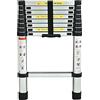 Qimu 2.6 m Scala telescopica multifunzione in alluminio, pieghevole, antiscivolo,carico 150 kg