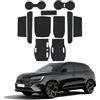 Coleya Tappetini Antiscivolo Compatibile con Renault Austral E-Tech Hybrid 2022-2024, Renault Austral Tappetini in Gomma per Console Centrale, Portabicchieri, Cuciture Porta, Braccioli (Nero)