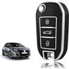 TOOMUME Cover Chiave Auto per Peugeot 208 308 2008 3008 Citroen C3 C4 C5 | Silicone Morbido, Antiurto, Anticaduta, Antigraffio, Custodia Protettiva Chiave per 508 5008 Cactus Picasso Aircross Berlingo