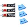 Angiehaie 3 x 75 ml Tube Solvol Autosol e 3 panni in microfibra - Chrome Ali & Metal Polish