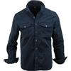 Instinct Camicia Uomo Cargo a Maniche Lunghe - Slim Fit Militare con Tasche Frontali e Bottoni - Casual e Tattica, Ideale per Lavoro ed Escursionismo - Colore Blu K-325, Taglia S