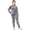 A2Z 4 Kids Ragazze Ragazzi Pigiama Pjs Morbido Pile 2 Pezzi Flanella Set - Pjs 125 Grey Leopard._5-6