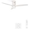 CREATE / WINDCALM/Ventilatore da soffitto con luce con comando e controller parete, motore DC bianco/40 W, silenzioso, Ø132 cm, 6 velocità, timer, funzione estate-inverno
