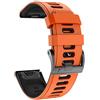 NotoCity Cinturino per Garmin Fenix 6X/Fenix 6X PRO/Fenix 3/Fenix 3 HR/5X/Fenix 5X Plus/, 26mm Cinturino di Ricambio in Silicone, Braccialetto Quick-Fit, Colori Multipli. (Nero+Arancione)