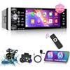 Techschermo Autoradio 1 Din con Senza fili Carplay e Android Auto - Radio Bluetooth Touchscreen IPS da 5,1 Pollici con EQ, Mirror Link, Radio FM/AM/RDS, Bluetooth, Porta TF/AUX/USB, SWC + Telecamera di Backup