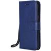 DENDICO Cover per Galaxy J3 2016, Portafoglio PU Custodia in Pelle, Flip Libro TPU Bumper Caso per Samsung Galaxy J3 2016 - Blu Navy