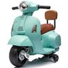 sun baby Vespa moto elettrica per bambini con schienale per bambini 2 anni Batteria 6V 4,5A Carico massimo 25KG tempo di guida 45 MINUTI Motore: 1x35W Verde Acqua (Turchese)