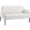 Mondeer Love Seats - Divano a 2 posti, con tasca laterale, in finta lana d'agnello, per soggiorno e camera da letto, 122 x 76 x 75 cm, bianco