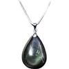 Bella Jade Collana commemorativa con ciondolo a goccia realizzata in pietra preziosa naturale e autentica, con catena in lega di metallo da 45,7 cm