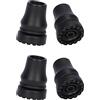 supregear Punta di Canna 16 mm, 4 Confezioni Antiscivolo in Gomma Ricambio Punta Della Canna per 16 mm Diametro Standard Bastone da Passeggio Pieghevole Bastone Stampella Accessorio, Nero