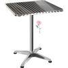 HUOLE Tavolo alto da bar alluminio -Tavolo Quadrato Regolabile in Altezza, Metallo, Tavolino da Bar, Cucina, Soggiorno-60 * 60 * 70/110 cm (quadrato)