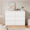 Lexiou Cassettiera con 6 cassetti, per soggiorno, bagno e camera da letto, motivo ondulato, laccato, design angolare antiurto