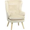 Totò Piccinni Poltrona SUSAN classica comoda con braccioli e schienale alto per un massimo Relax (Velluto Beige)