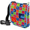 BRISA VW Collection Volkswagen piccola Borsa a tracolla in Neoprene Borsetta a spalla in formato orizzontale Campervan T1 Bus design (Surf/Multicolore)