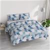 Italian Bed Linen Set Copripiumino Matrimoniale Cotone River, lavorato in Italia - Parure Copri Piumino - Sacco Piumone 250x200cm con Doppia Patella e 2 Federe Cuscino (Matrimoniale, milk)