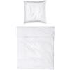 Möve Noblesse - Set copripiumino 155 x 220 cm + 80 x 80 cm, 100% cotone, colore: Bianco/Champagne