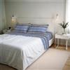 Italian Bed Linen Set Lenzuola Letto Matrimoniale River, lavorato in Italia - Completo Letto, Lenzuolo Sotto con Angoli, Telo Sopra 240x300cm e 2 Federe con Patella Interna (Matrimoniale, rio blue)