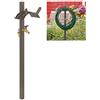 Relaxdays Fontana Portatubo, per Tubi 45 m, 2x Adattatori 1/2", Alto 107,5 cm, Colonnina Giardino, Avvolgitubo, Marrone