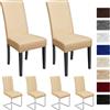 BalladHome Coprisedie con Schienale 6 Pezzi Elasticizzato Copertura Della Sedia Bi-Elastico per Una Misura Universale, Coppia Spandex Coprisedia Molto Facile da Pulire e di Lunga Durata (6 Pezzi, Beige)-J
